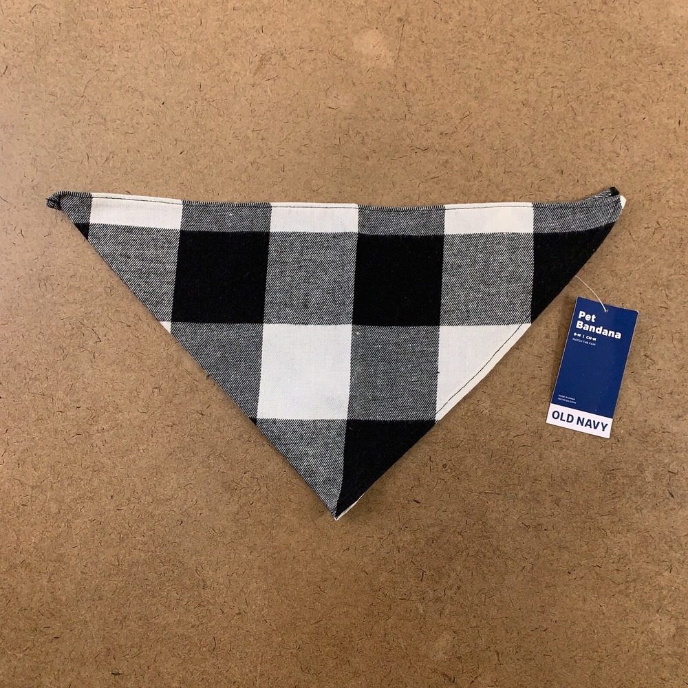 Old Navy Black Buffalo Plaid Size Small-Medium Pet Bandana NWT